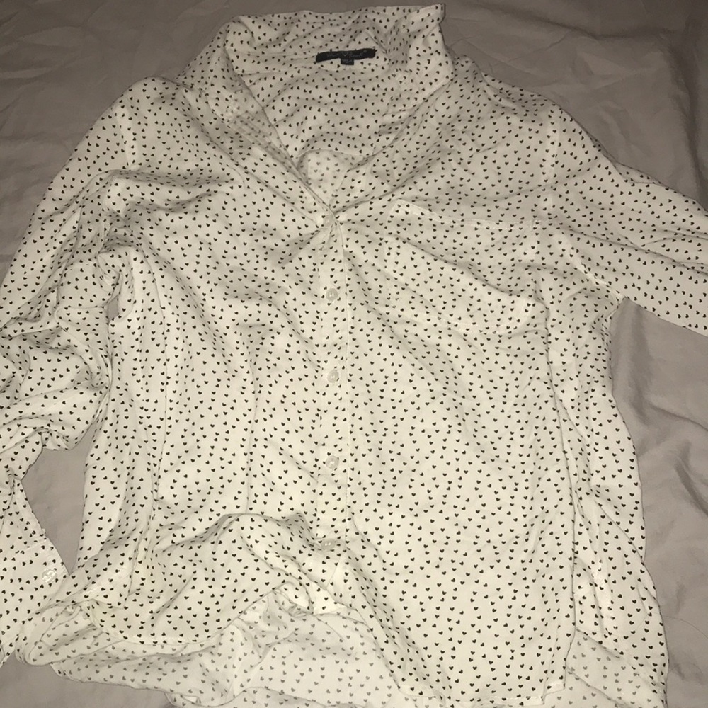 Velvet heart long sleeve button down